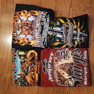 Sturgis, Hawaii Harley Davidson, Motorcycle T Shirt Set XL Set of 4 Shirts